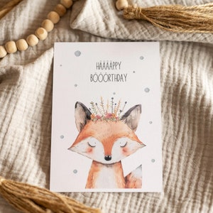 Karte zum Geburtstag Happy Birthday Fuchs Geburtstagskarte Glückwunsch A6 Postkarte