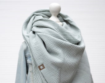 Muslin scarf triangular scarf neckerchief mint women girls men double-layered for children and adults scarf