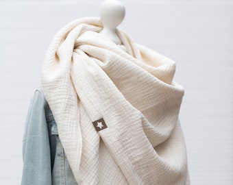 Muslin scarf neckerchief ecru cream ladies scarf