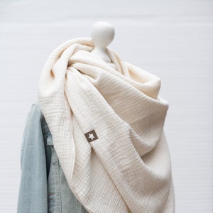 Muslin scarf neckerchief ecru cream ladies scarf