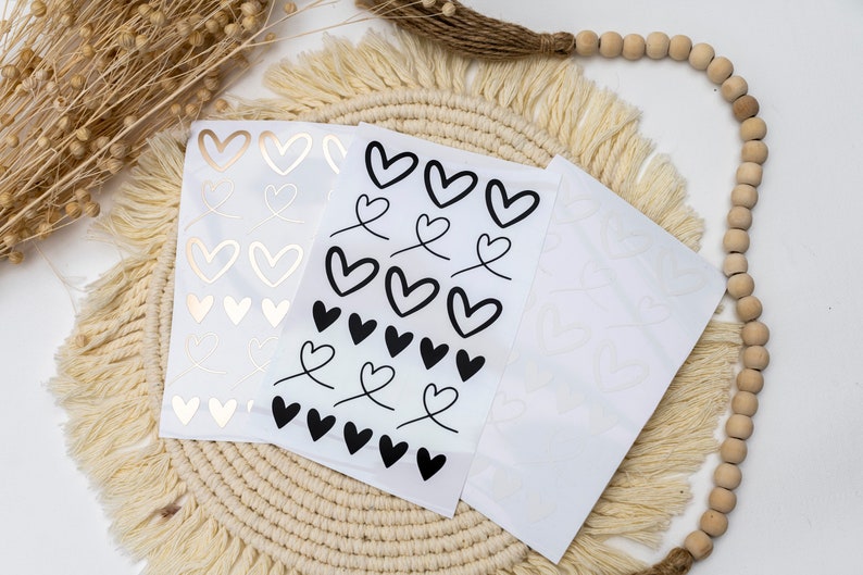 Sticker heart heart wedding marriage sticker wedding especially black white gold sticker 22 stickers image 4