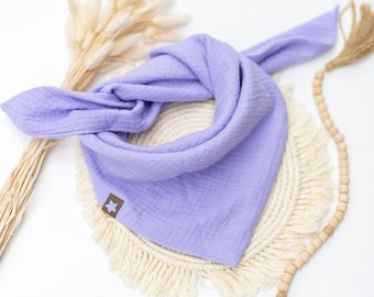 Muslin scarf children's lilac girls boys triangular scarf muslin scarf neckerchief