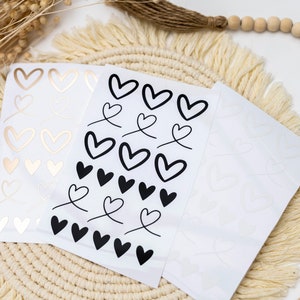 Sticker heart heart wedding marriage sticker wedding especially black white gold sticker 22 stickers image 6