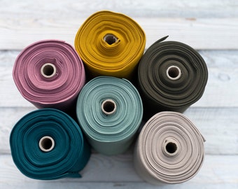 Organic Bündchen Bündchenstoff Schlauchware Matt Uni GOTS altrosa mint beige petrol senf khaki