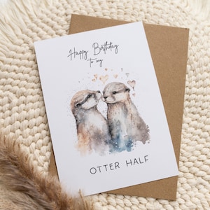 Karte zum Geburtstag Happy Birthday Otter Liebe Geburtstagskarte Glückwunsch A6 Postkarte