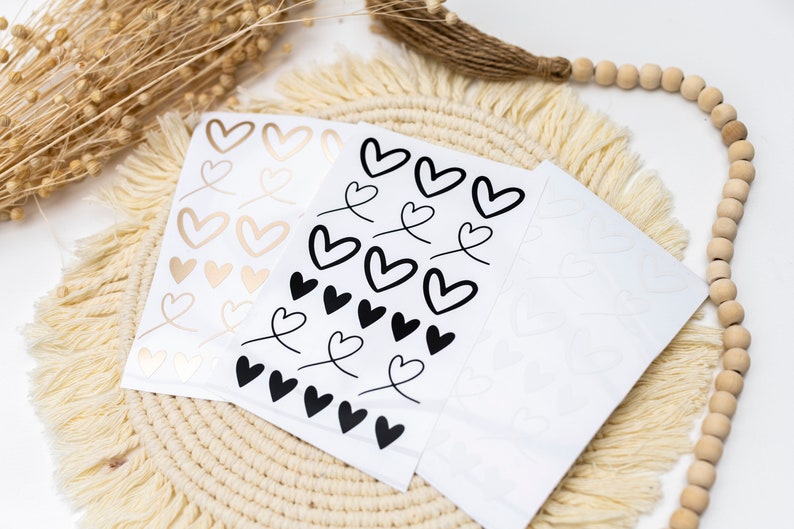 Sticker heart heart wedding marriage sticker wedding especially black white gold sticker 22 stickers image 1