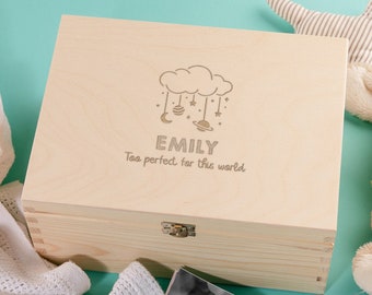 Personalised "Too Perfect for This World" Baby Keepsake Memory Box - Personalized Baby Loss Memorial Gift