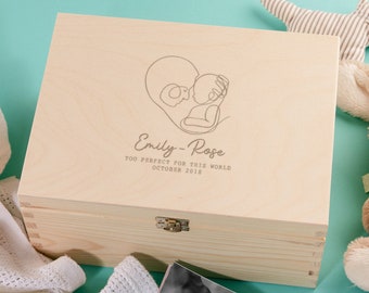 Personalised "Too Perfect for This World" Miscarry Keepsake Box - Personalized Memorial Gift