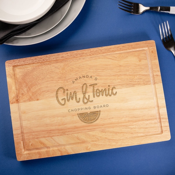 Personalised Gin Board - Personalized Cutting Boards - Funny Birthday Gift For Women Men Couples - Gin Lovers Gifts