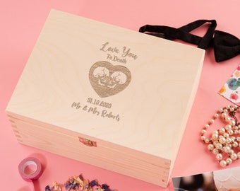 Personnalisé "Love You To Death" Wedding Keepsake Memory Box - Cadeaux d’anniversaire personnalisés pour lui Son