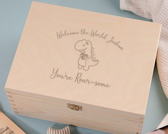 Personalised "You're Roar-some" Baby Keepsake Memory Box - Personalized Baby Shower Gifts For Girl or Boy