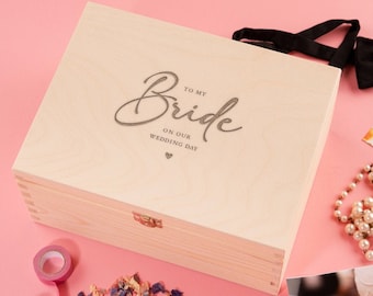 Engraved "To My Bride On Our Wedding Day" Wedding Keepsake Memory Box - Unique Bride Gift From Groom