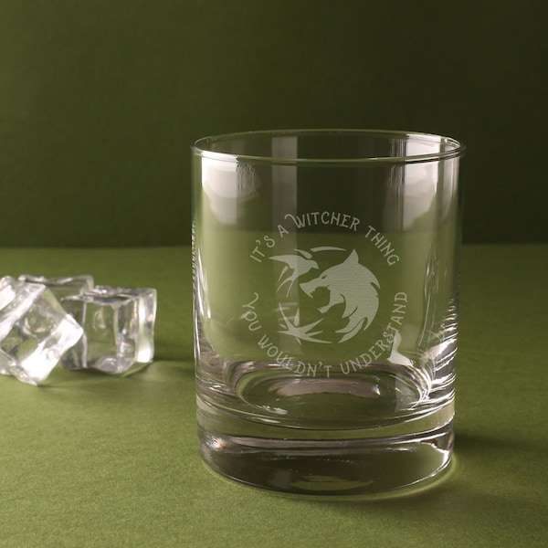 Engraved "It's a Witcher Thing" Whiskey Glass Tumbler - Funny Fantasy TV Show Lover Gift for Him Her