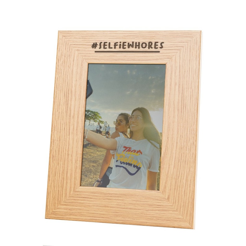 Engraved #SelfieWh*res Photo Frame for Her Funny Birthday Gifts for Best Friends