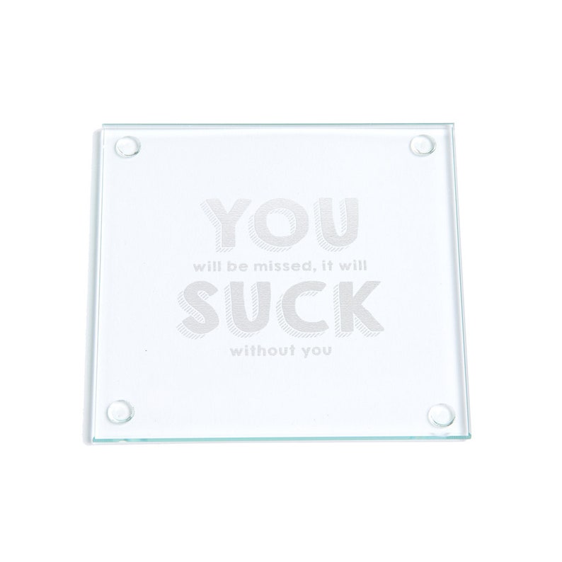 You Suck Photo Frame or Wooden Funny Goodbye New Job Present Leaving Gift for Colleagues Slate or Glass Coaster