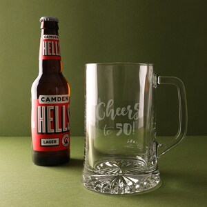 Personalised cheers Beer Glass Tankard Personalized Milestone Birthday ...