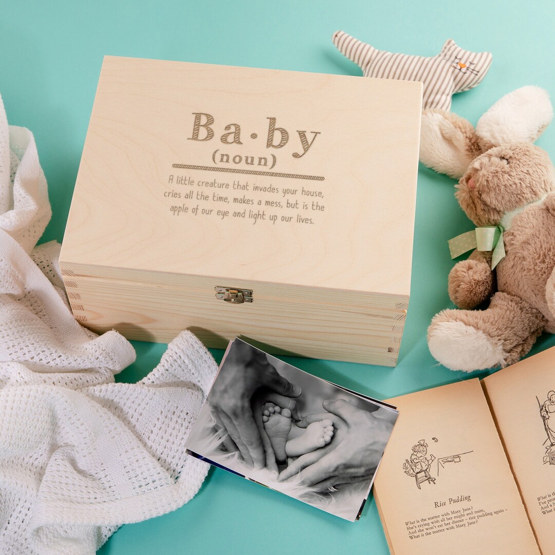 Engraved Baby Definition Baby Keepsake Memory Box Baby Shower Gifts for