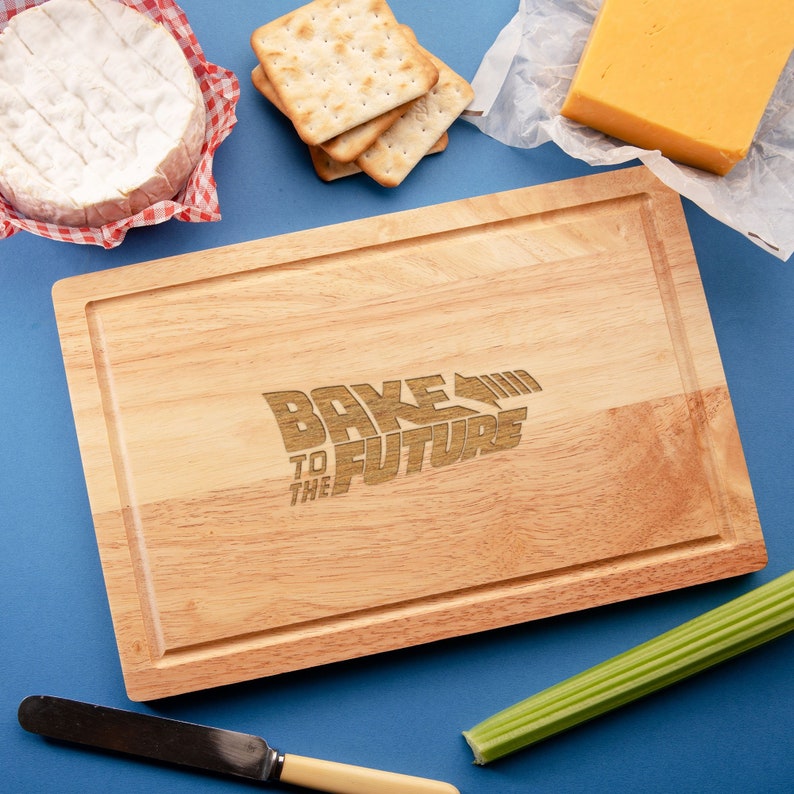 Engraved Bake to The Future Chopping Board for Bakers Birthday Gift For Movie Lovers image 1