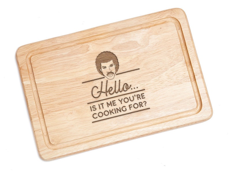 Engraved Hello, Is It Me You're Cooking For Chopping Board Funny Lionel Richie Letterbox Gift Engraved Kitchen Present image 2