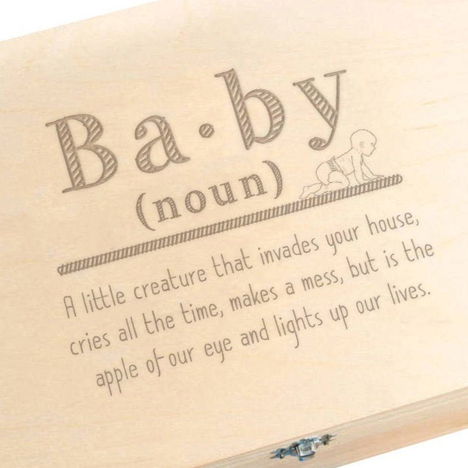 Engraved Baby Definition Baby Keepsake Memory Box Baby Etsy