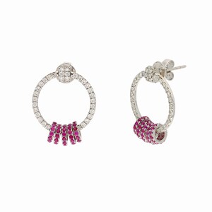 1.13 Cts. Ruby Gemstone Stud Earring Gold, Certified Natural Diamond Minimalist Earrings For Women, Handmade Gold Ruby Diamond Jewelry Gift