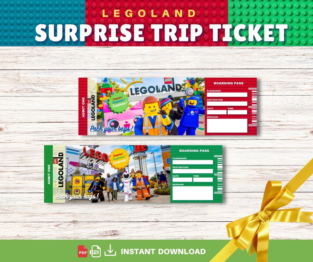 Printable LEGOLAND Surprise Trip Reveal Tickets .Editable Gift - Etsy ...