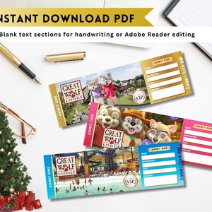 GREAT WOLF Lodge Surprise Trip Reveal TICKETS, Printable Surprise Great ...