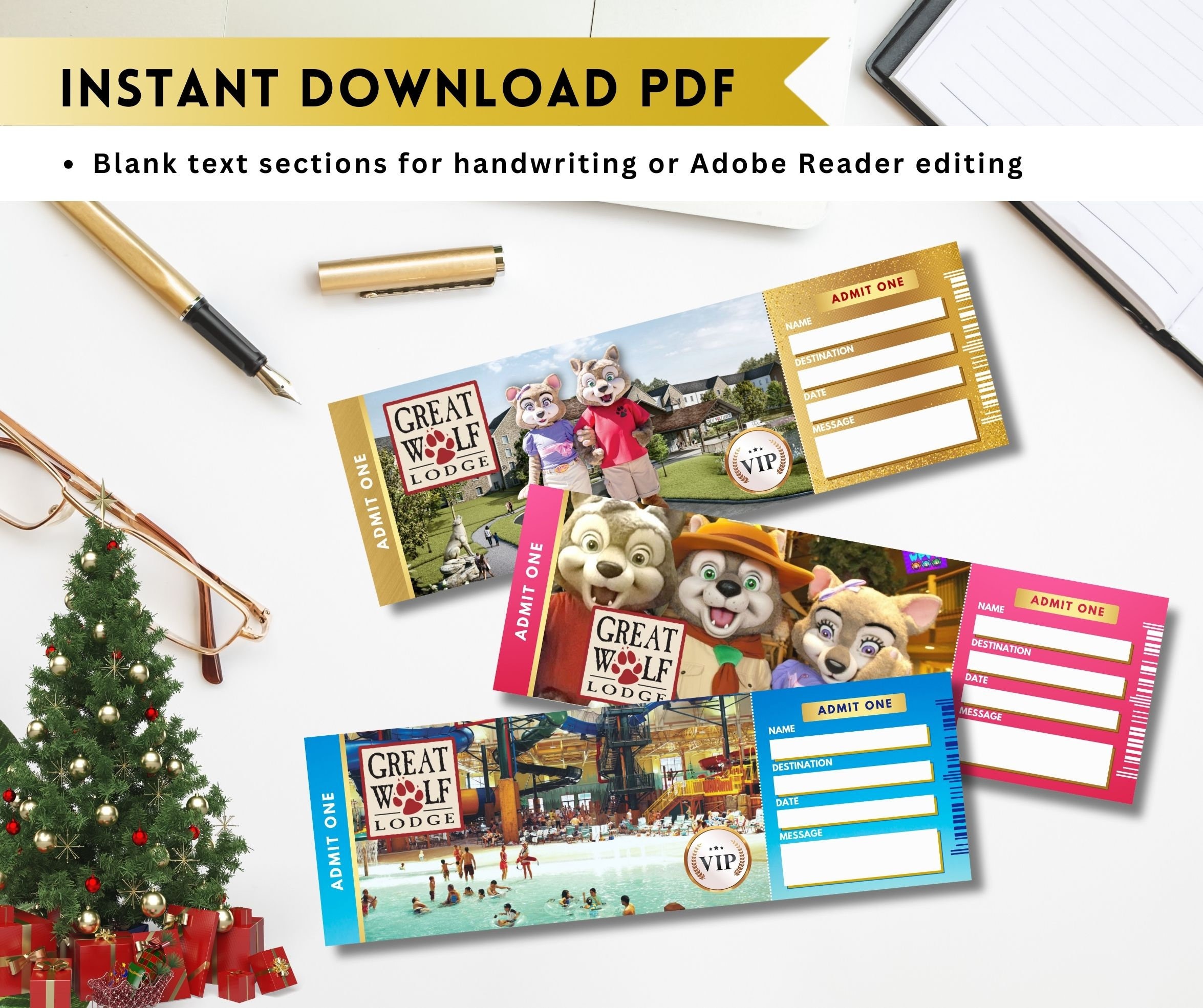 GREAT WOLF Lodge Surprise Trip Reveal TICKETS, Printable Surprise Great