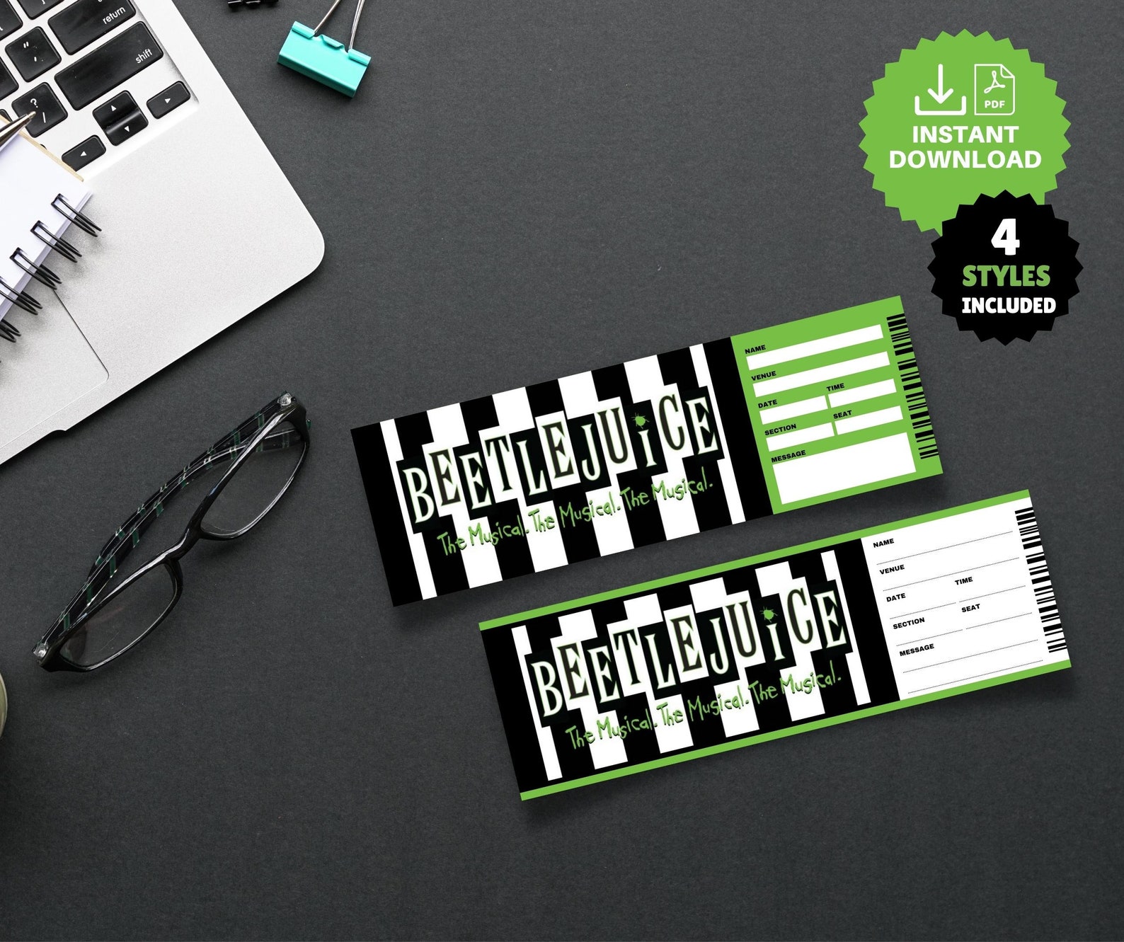 Printable BEETLEJUICE Broadway Surprise Ticketpdf Instant Digital
