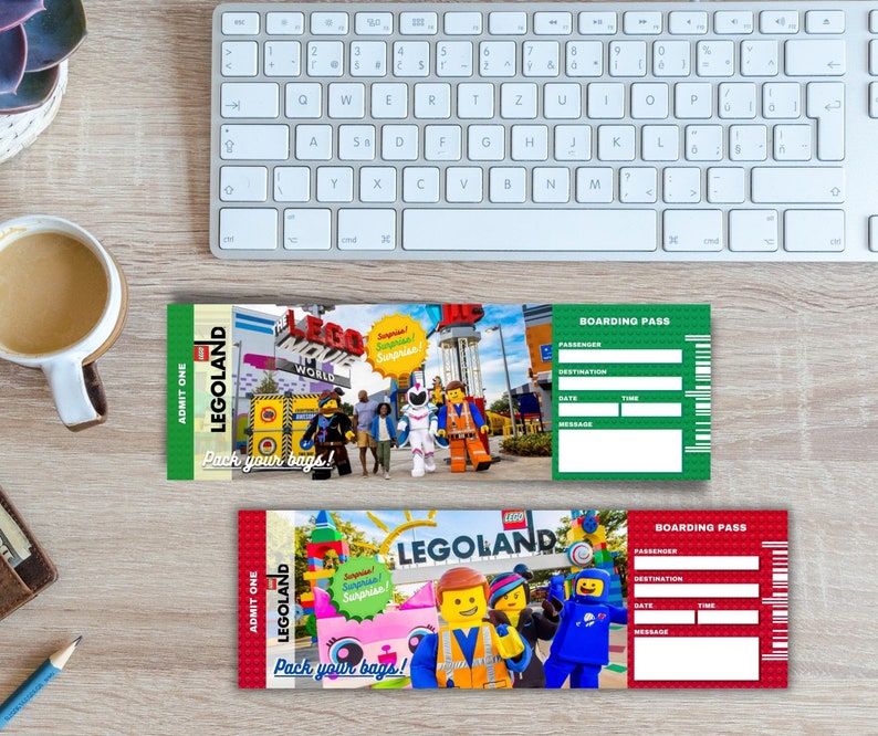 Printable LEGOLAND Surprise Trip Reveal Tickets .editable Gift - Etsy