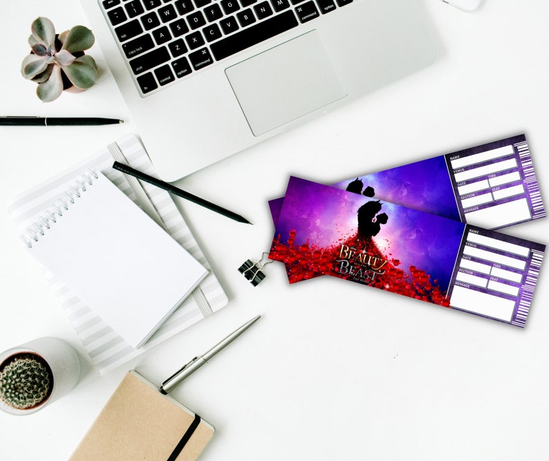 Printable BEAUTY AND the BEAST Broadway Surprise Ticket. Etsy Australia