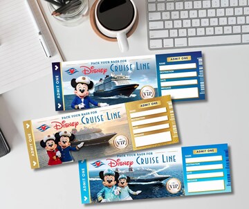 Personalized DISNEY CRUISE Trip GIFT Tickets - Editable Digital Download Pdf