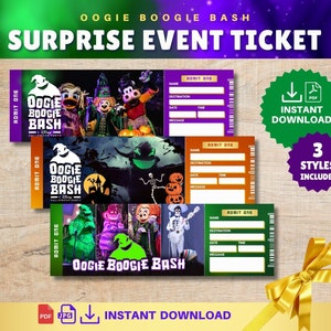 Druckbare HALLOWEEN PARTY Überraschung Geschenk Vorlage. Oogie Boogie Bash Andenken Faux Halloween Party Geschenkkarte. Sofortiger Download PDF