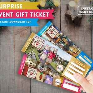GREAT WOLF Lodge Surprise Trip Reveal TICKETS, druckbare Überraschung Great Wolf Lodge Andenken Faux Ticket Vorlage, Sofortiger Download Pdf Datei