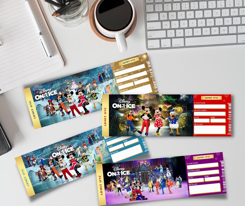 Disney on Ice Surprise Tickets - Editable Faux Event Keepsake - Etsy