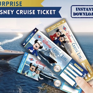 Personalized DISNEY CRUISE Trip GIFT Tickets - Editable Digital Download Pdf