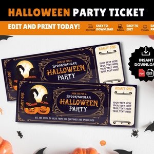 HALLOWEEN PARTY Eintrittskarte. Halloween Geschenkkarte. Sofortige PDF-Datei
