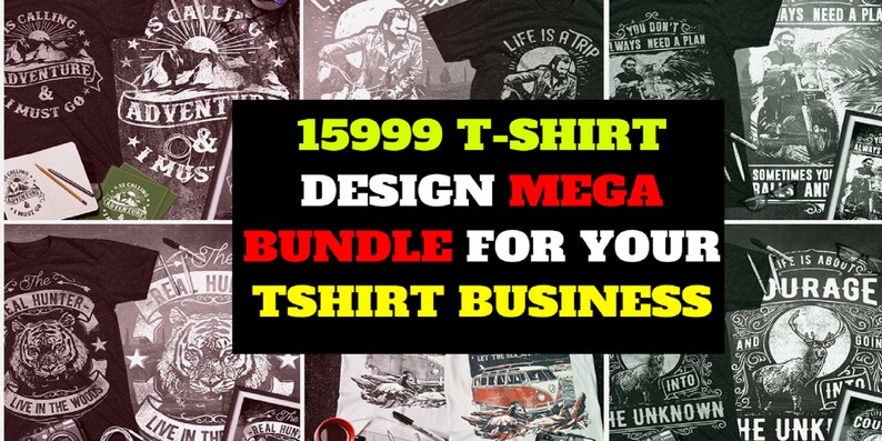 15999 Mega Tshirt Design Bundle Cheap Price image 0