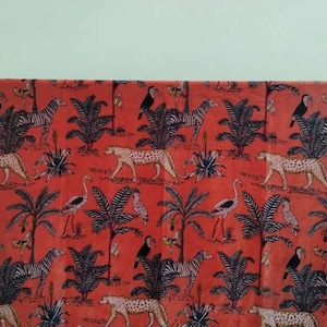 Jungle print cotton velvet curtains, Tiger print curtains, luxury velvet curtains for home, Decorative Window Curtain, gift for new house