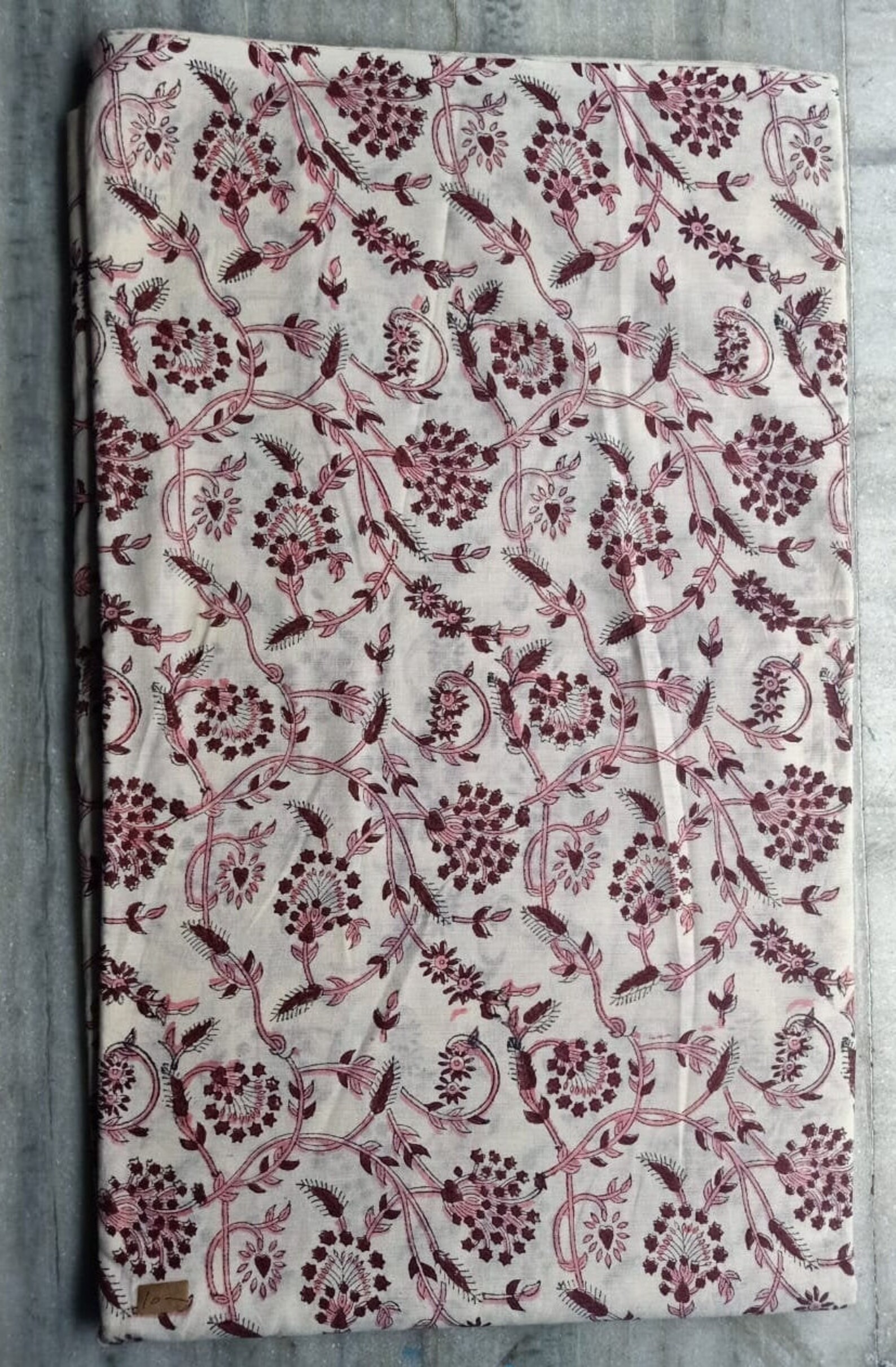 Block Printed Fabric Red Block Print Fabric Handprinted Etsy