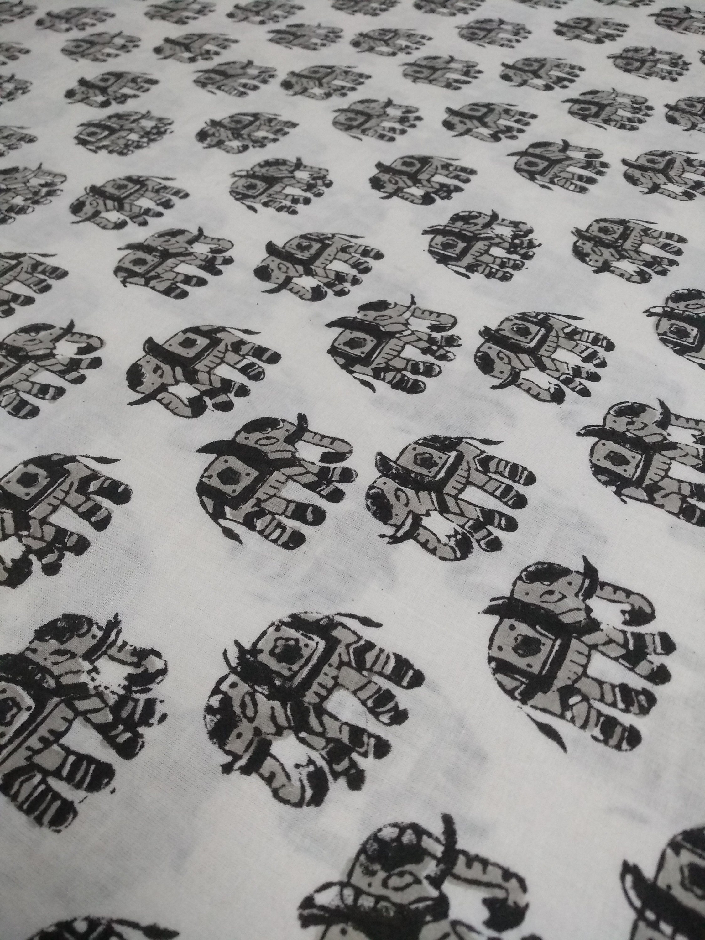 Stoffa Artigianale India Tessuto Stampato A Mano Jaipur - Cotone 100%,  Larghezza 44 Pollici, 50 Yards Tessuto Jaipur, image size:2250x3000