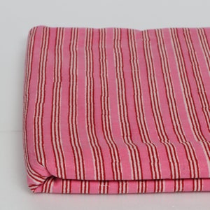 Hand Block Print pink Fabric Sold By Yard Light Weight Soft Dressmaking Fabric for Beach Wear resort wear Scarf Sarong Fabric 100% Cotton