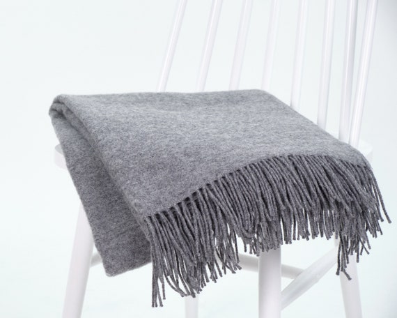 Burgundy Wool Throw Blanket: Solid Weave, New Zealand Wool