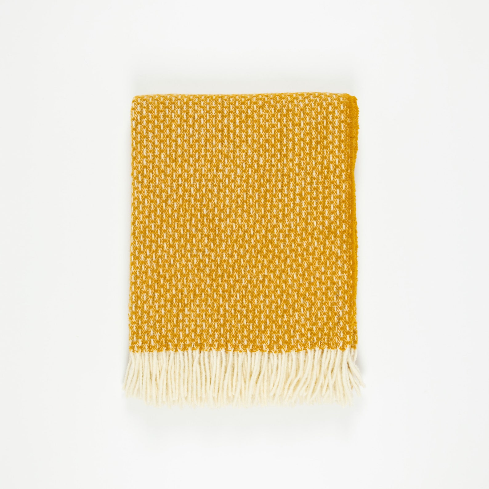 Mustard yellow ochre large sofa throw natural wool warm knit Etsy