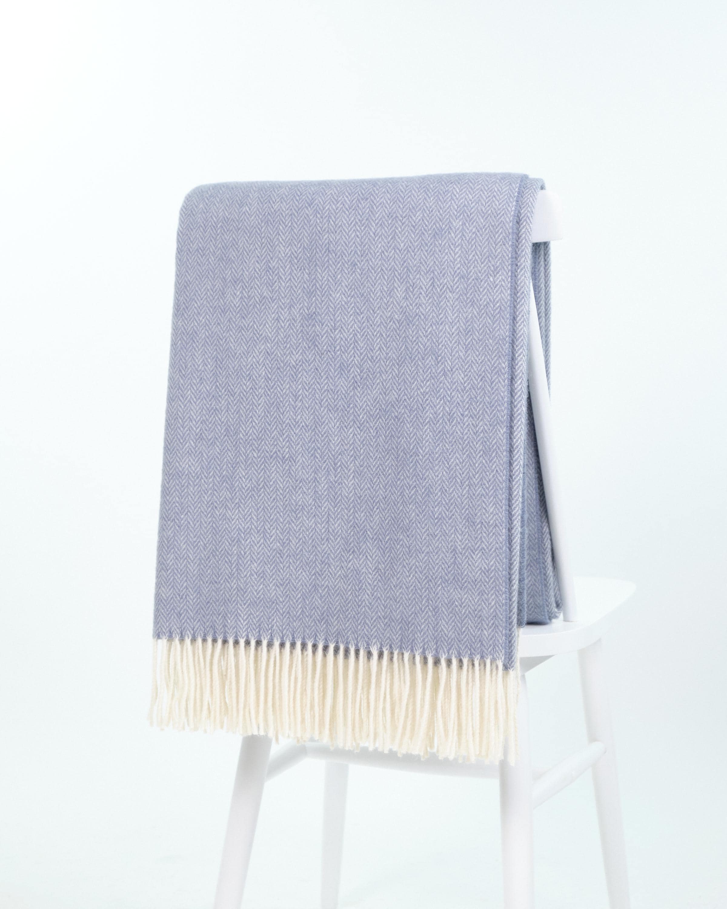 Light Blue Herringbone Weave Throw Blanket | Dusty Blue Large Sofa ...