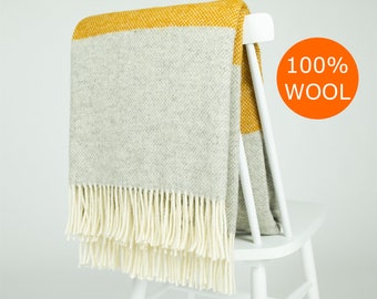 Yellow Wool Blanket | Etsy