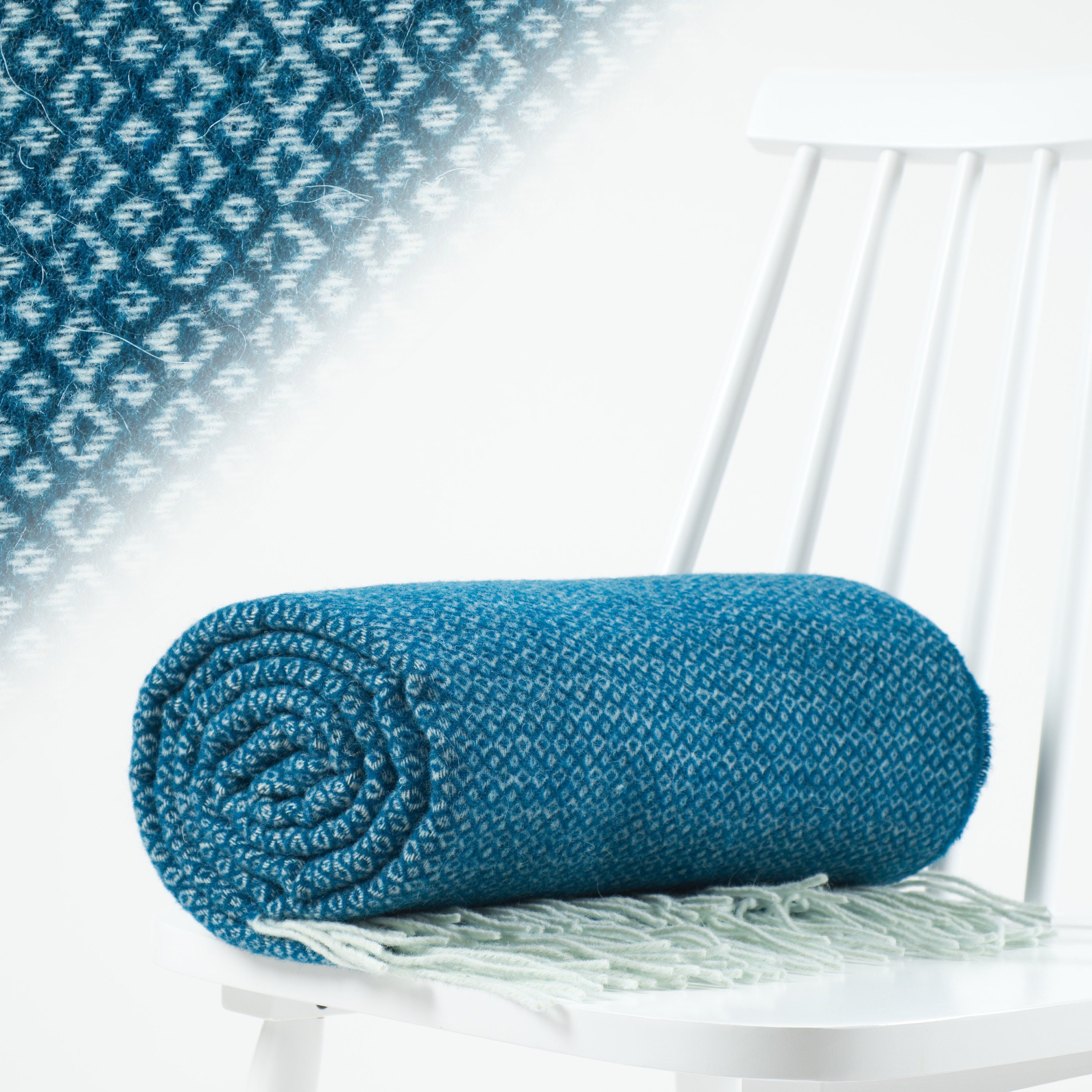 Ausverkauf Merino Wolle türkis teal blau großes Sofa im | Etsy