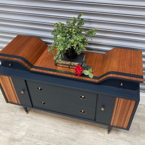 SOLD. Retro Beautility Sideboard/drinks Cupboard, Hand Painted in Dark ...