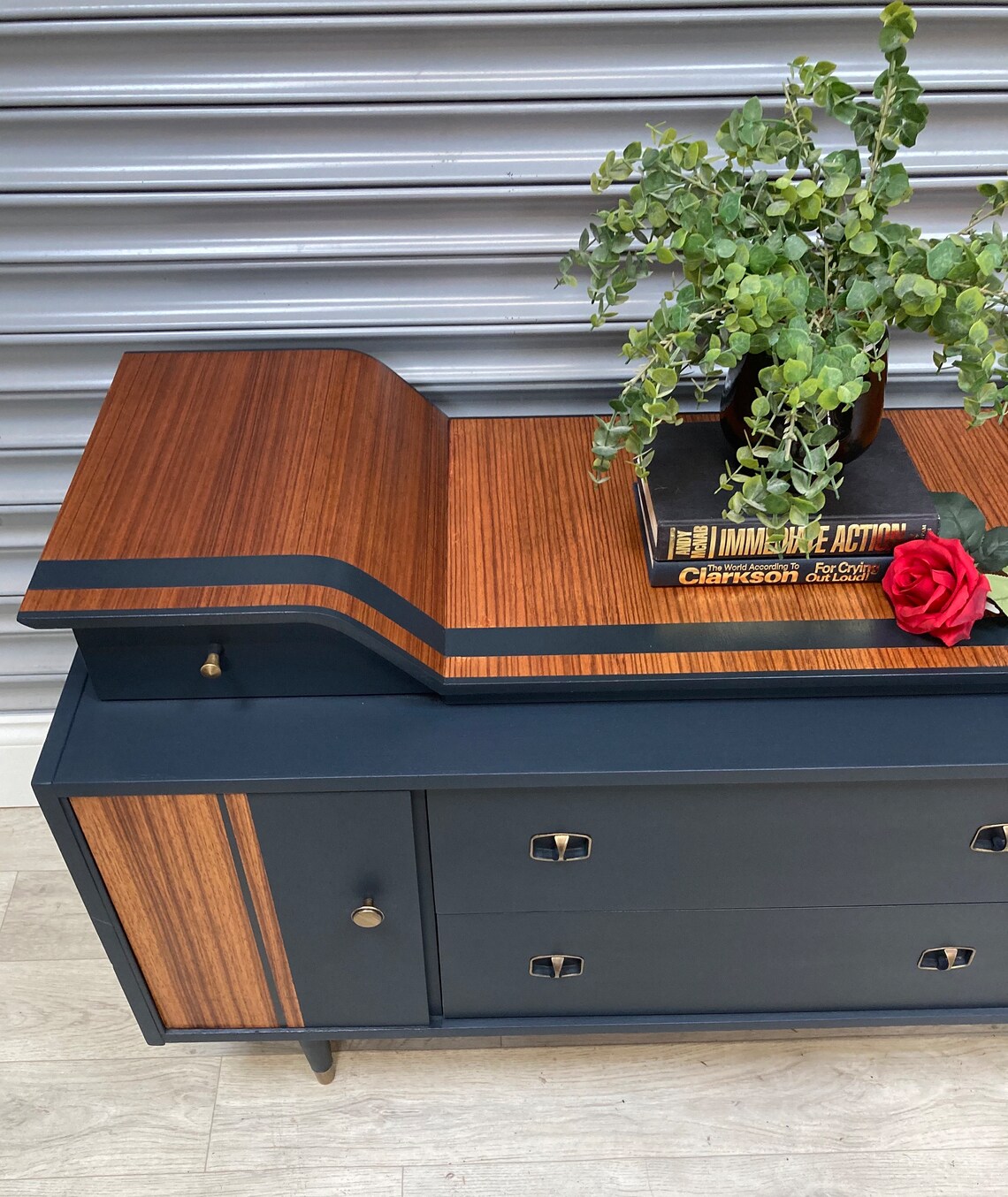 SOLD. Retro Beautility Sideboard/drinks Cupboard, Hand Painted in Dark ...