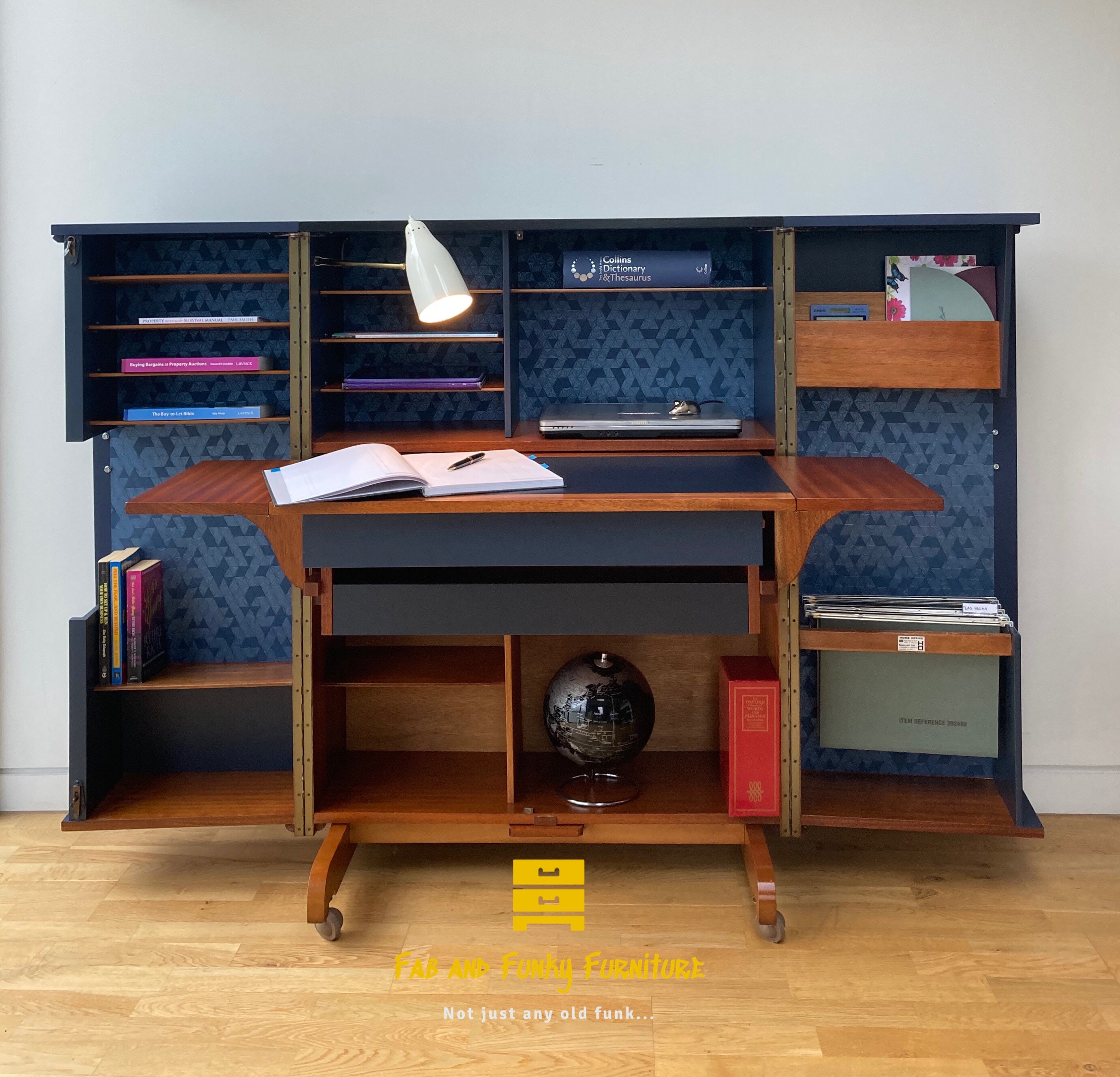 SOLD. Home Office Hideaway Desk Workstation in a Cabinet magic